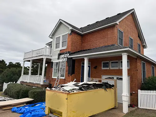 Exterior rot and water damage repair on an Outer Banks home