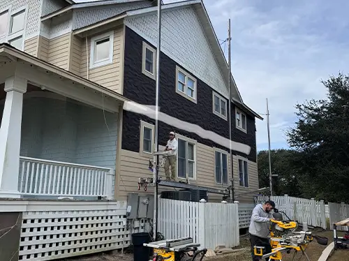 Siding replacement on an Outer Banks home